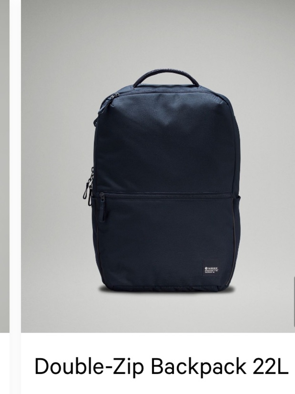 lululemon athletica true navy double zip backpack 22 L